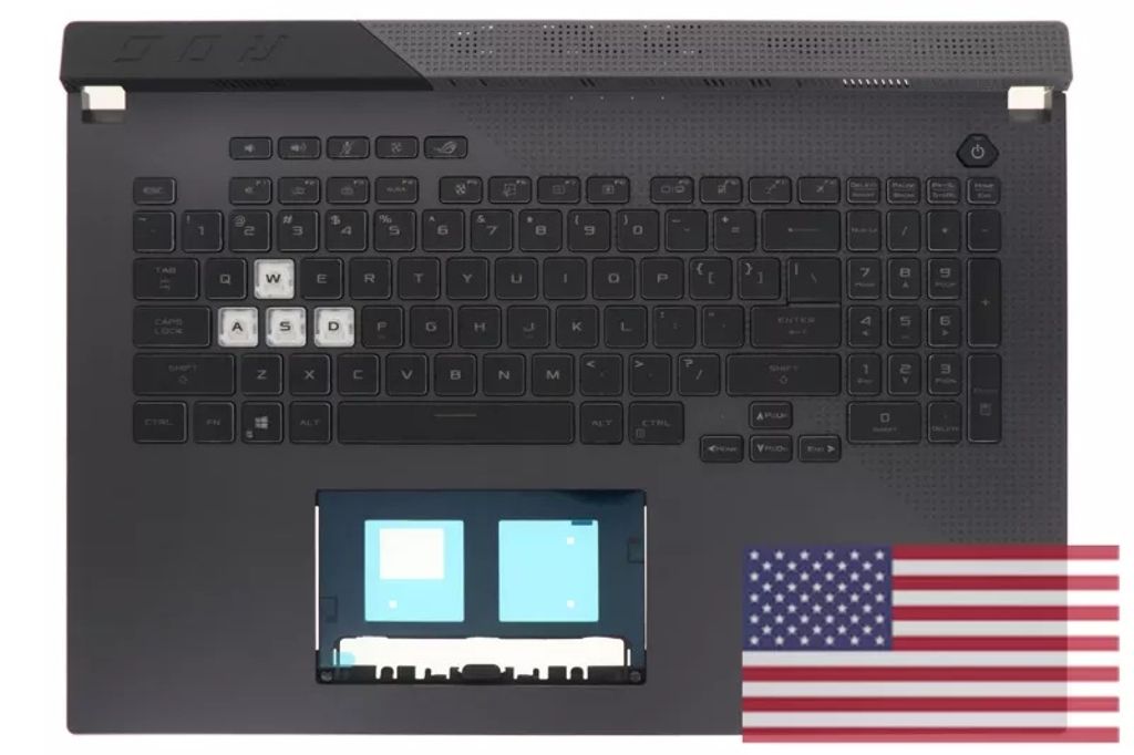 Asus G713QM-1F Keyboard (US-ENGLISH) Module (BACKLIGHT, RGB 4-ZONE)