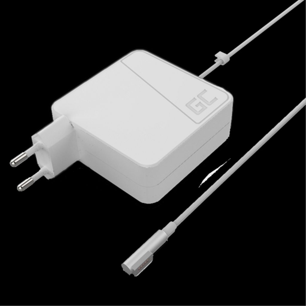 Green Cell MacBook Charger 60W, Magsafe L-kontakt - White