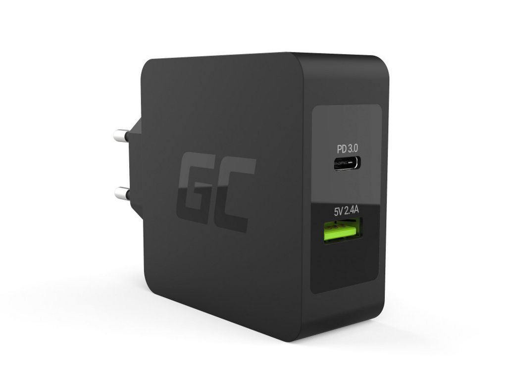 Green Cell Charger USB-C 45W PD with cable USB-C and extra USB por