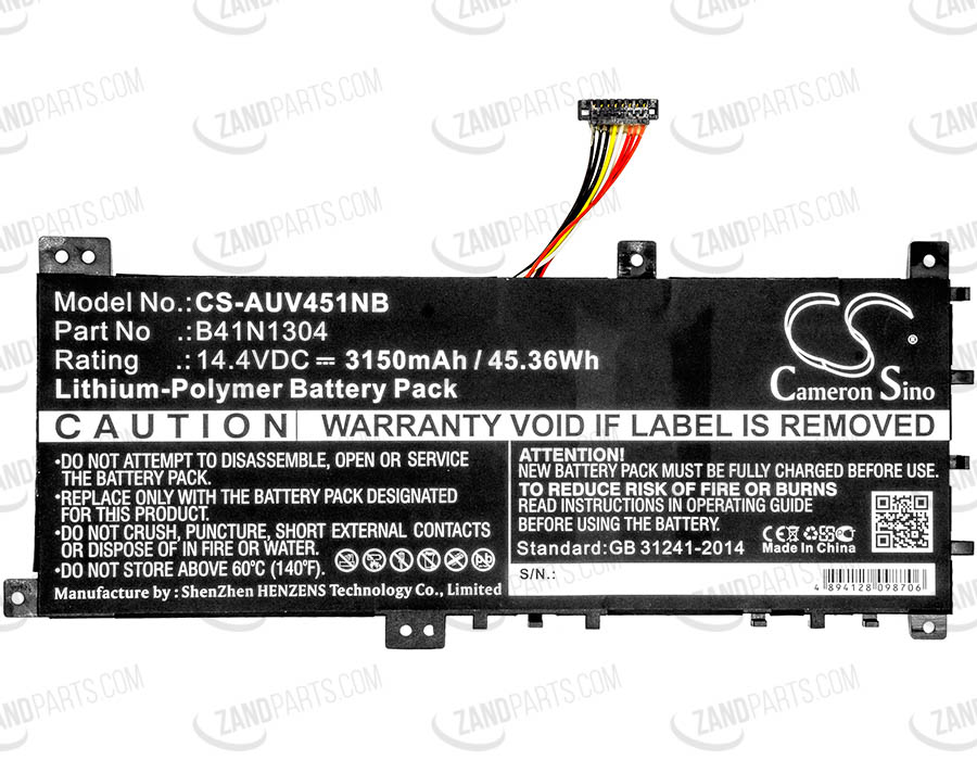 Zand Parts Battery for Asus (14.4V Li-Polymer 3150mAh/45.36Wh)