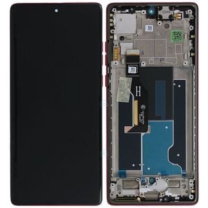 Motorola Edge 50 Fusion LCD-skärm med ram Original - Hot Pink
