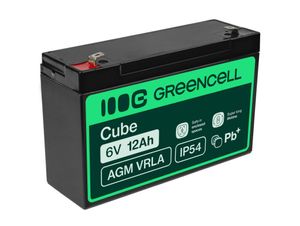 Green Cell AGM VRLA 6V 12Ah battery for alarm systems, cash registers, toys