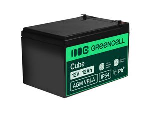 Green Cell AGM VRLA 12V 12Ah maintenance-free battery for alarm system, cash register, toys