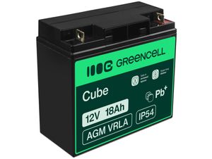 Green Cell AGM VRLA 12V 18Ah battery for lawn mower, scooter, boat, wheelchair
