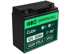 Green Cell AGM VRLA 12V 20Ah battery for lawn mower, scooter, boat, wheelchair