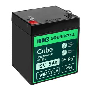 Greencell AGM VRLA 12V 5Ah maintenance-free battery