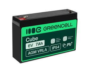 Green Cell AGM VRLA 6V 7Ah battery for alarm systems, cash registers, toys