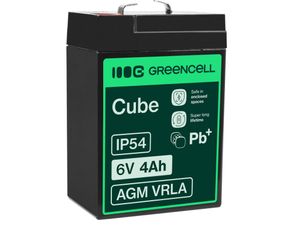Green Cell 6V 4Ah VRLA Battery for Alarms, Cash Registers & Toys