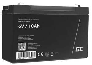 Green Cell 6V 10Ah VRLA Battery for Alarms, Cash Registers & Toys