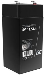 Green Cell AGM VRLA 4V 4.5Ah Maintenance-Free Battery for Alarms & Toys
