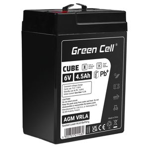 Green Cell CUBE AGM IP54 6V 4Ah Gel Battery for Scooters & Boats