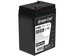 Green Cell CUBE AGM 6V 5Ah Gel Battery - IP54 for Kids' Toys & Alarms