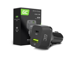Green Cell 48W USB-C Car Charger - 30W PD & QC 3.0 Fast Charging