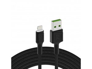 Green Cell Cable Ray USB-A - Lightning White LED 2m, fast charging Apple 2.4A