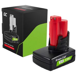 Green Cell 12V 6Ah Replacement Battery for Milwaukee M12 M12 B6