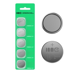 Green Cell Blister 5x lithium button cell battery CR2016 3V 80mAh