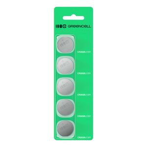 Greencell Lithium Button Cell Battery CR2025 3V 160mAh, 5-pack
